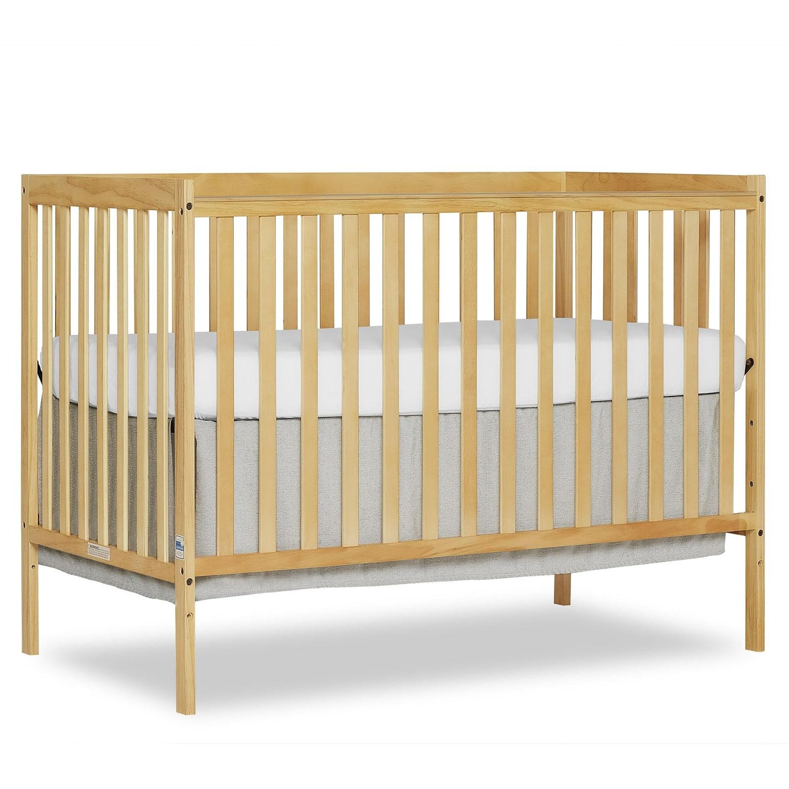 5-in-1 Convertible Baby Crib to Toddler Bed & Full Size Bed Frame - Natural Wood Nursery Furniture for Newborns & Kids (Mattress Not Included) | Perfect for Nursery, Bedroom & Daycare Centers