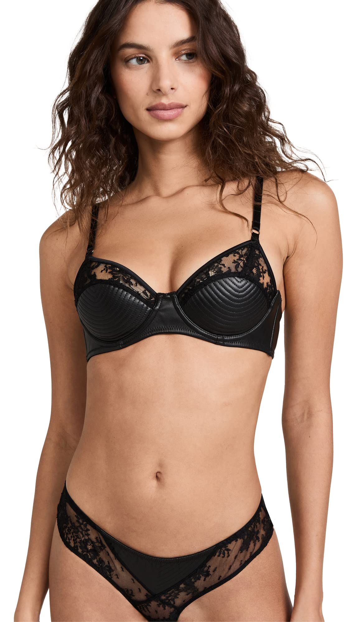 Fleur du Mal Vegan Leather Bebe Bra for Women - Sexy Comfortable Bralette for Everyday Wear, Date Night & Layering