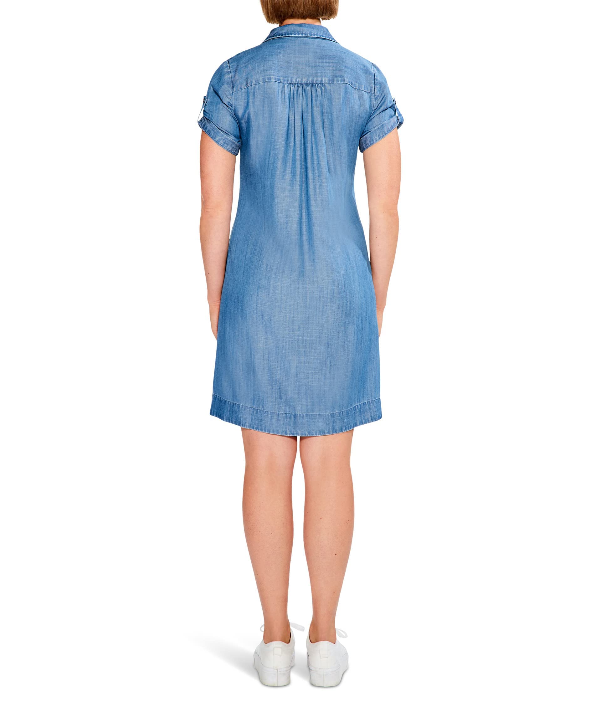 NIC+ZOE Women's Drapey Denim Shirt Dress - Casual Long Sleeve Button Down Tunic for Spring & Summer | Perfect for Office, Weekend Outings & Travel