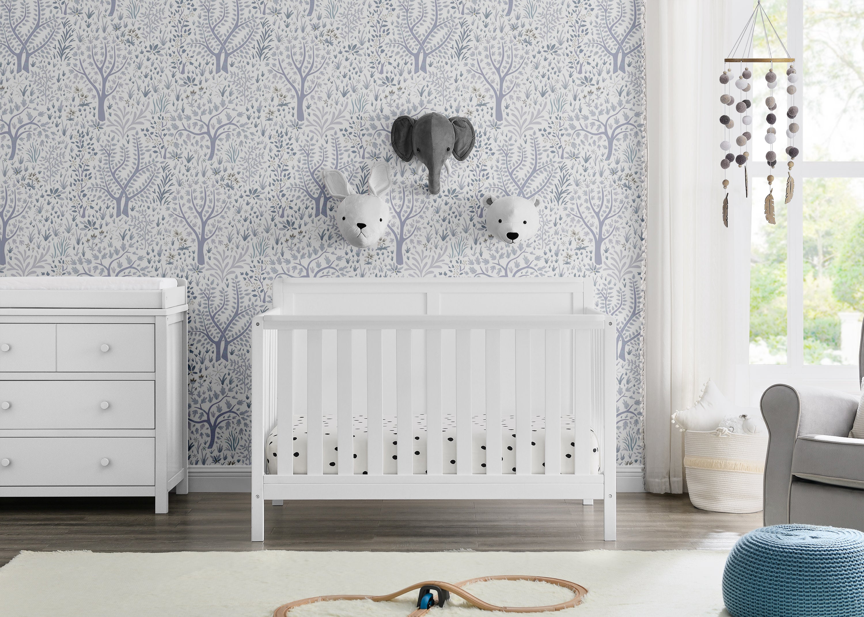 Hartley 6-in-1 Convertible Baby Crib - Toddler Bed & Full-Size Bed Frame - Nursery Furniture for Boys & Girls - Perfect for Newborn to Teen Years