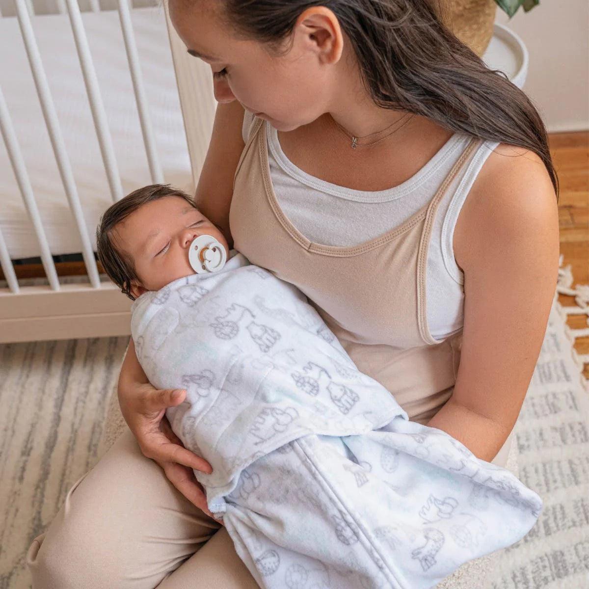 Halo Sleepsack Micro Fleece Baby Swaddle Blanket - Animal Action Print 3.0 TOG Wearable Blanket for Newborn & Infant - Perfect for Nursery, Daycare & Travel
