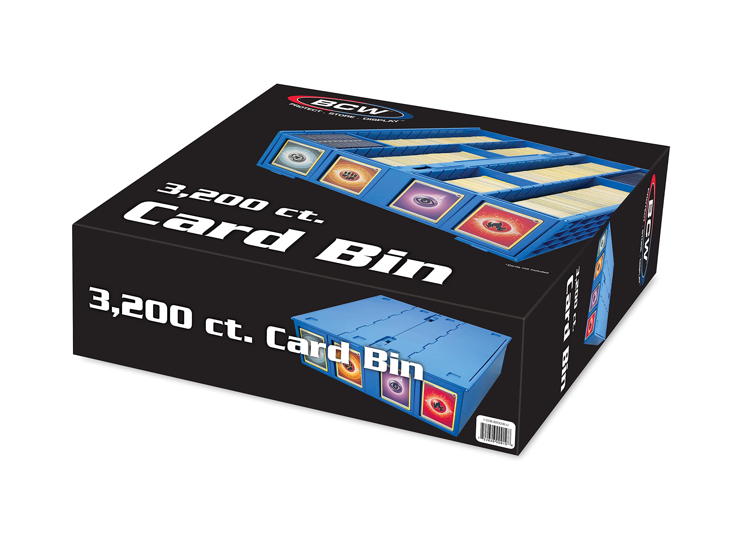 BCW 3200-Capacity Collectible Card Storage Box - Blue | Holds 3200 Trading Cards | Includes 4 Adjustable Dividers | Perfect for Pokémon, MTG, Yu-Gi-Oh & Sports Cards Collection | Ideal for Home Organization & Gaming Tournaments