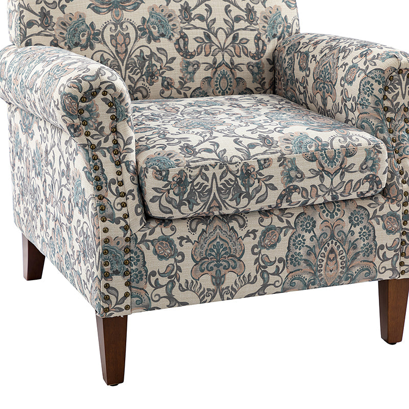 Matteo Upholstered Armchair with Nailhead Trim - Modern Accent Chair for Living Room, Bedroom & Office - Comfortable Lounge Chair with Stylish Nailhead Detailing