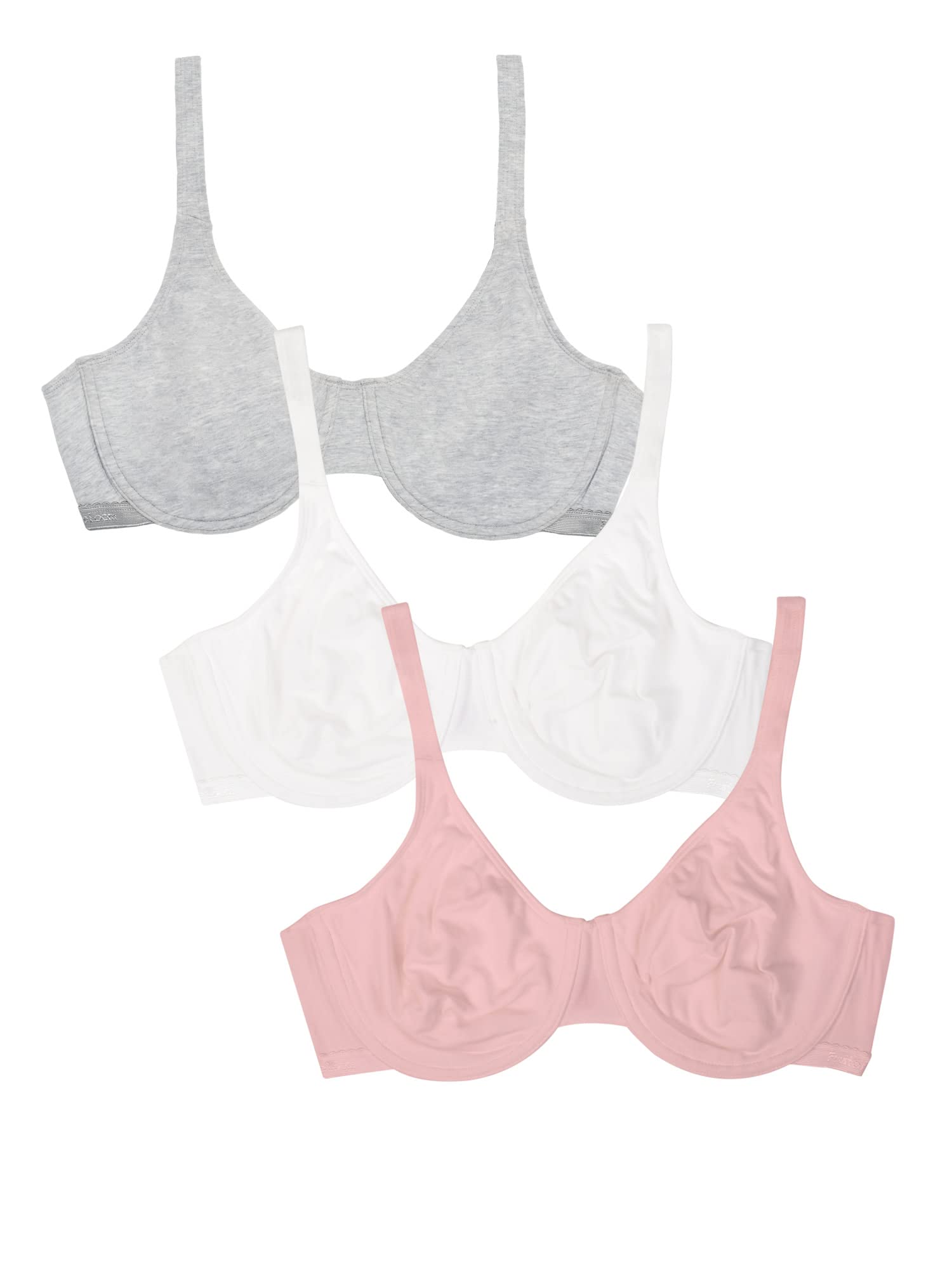Fruit of the Loom Women's Comfortable Unlined Underwire Bra - Soft Cotton Spandex Blend for Natural Support & All-Day Wear | Perfect for Work, Yoga & Everyday Comfort