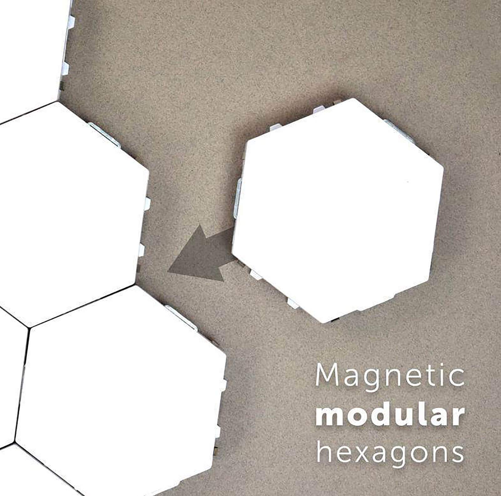 Hexagonal Smart LED Wall Light Panels - Modular Touch Sensitive Honeycomb Design for Home Decoration (Set of 10) | Perfect for Living Room, Bedroom & Office Ambient Lighting