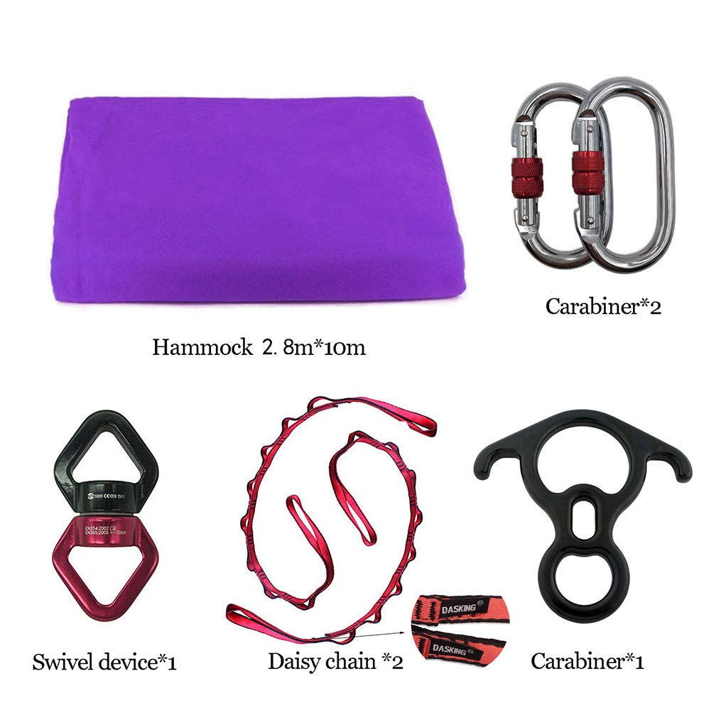 DASKING Premium Aerial Silks Equipment - Professional Safe Deluxe Aerial Yoga Kit for Home & Studio Training | Perfect for Aerial Fitness, Circus Arts & Dance Performances