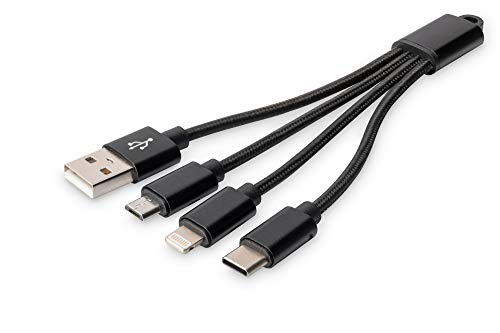 3-in-1 Charging Cable with USB A to Lightning/Micro USB/Type C - Fast Charging Cord for iPhone, Android & More - Perfect for Travel, Home & Office Use