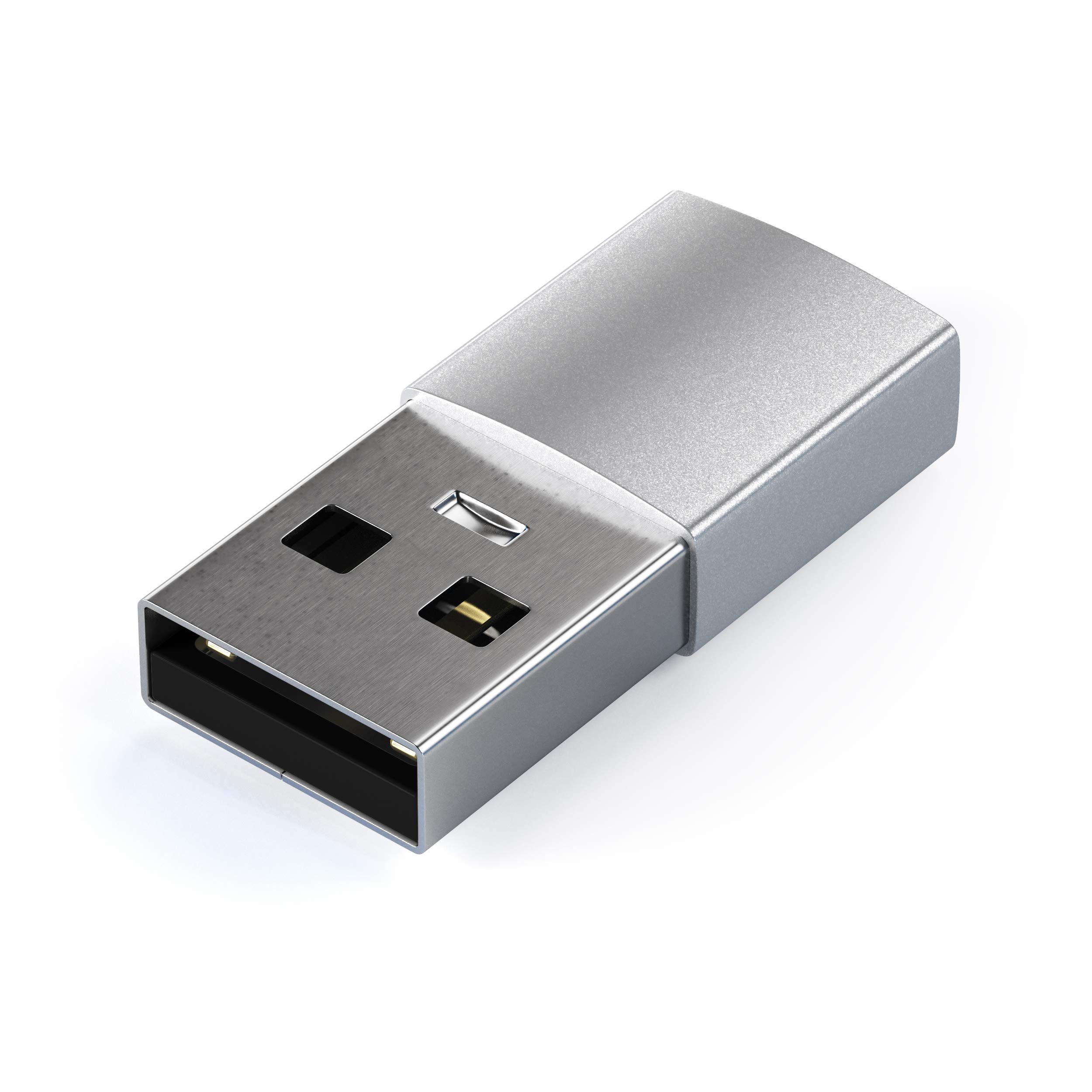 Satechi USB-A to USB-C Adapter Converter - Type A Male to Type C Female - Compatible with MacBook Pro, iMac, Windows Laptops, PC, Computers - Silver | Perfect for Charging, Data Transfer & Connecting Peripherals