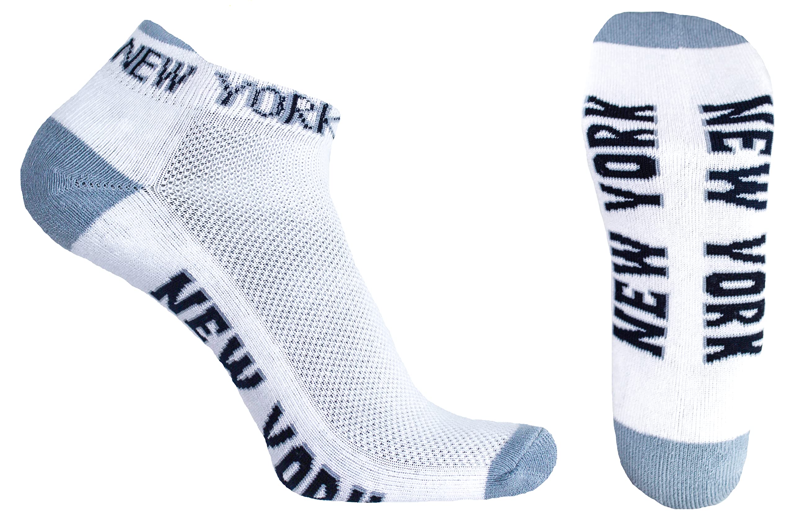 DB Fan Gear New York White Footies - Soft & Comfortable Socks for Sports Fans - Perfect for Game Day, Gifts & Casual Wear