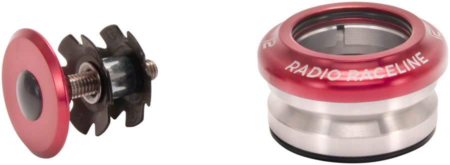 Raceline Radio Headset - Integrated 1 Inch Red Headphones for Motorcycle, ATV, and Off-Road Riding - Durable Wireless Communication for Adventure & Team Sports