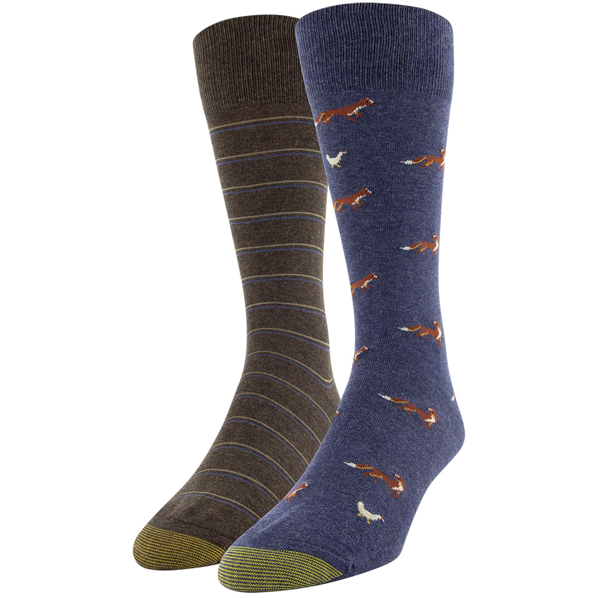 Premium Gold Toe Men's Dress Crew Socks - 2 Pairs Pack - Comfortable Formal Socks for Office, Business & Dress Shoes