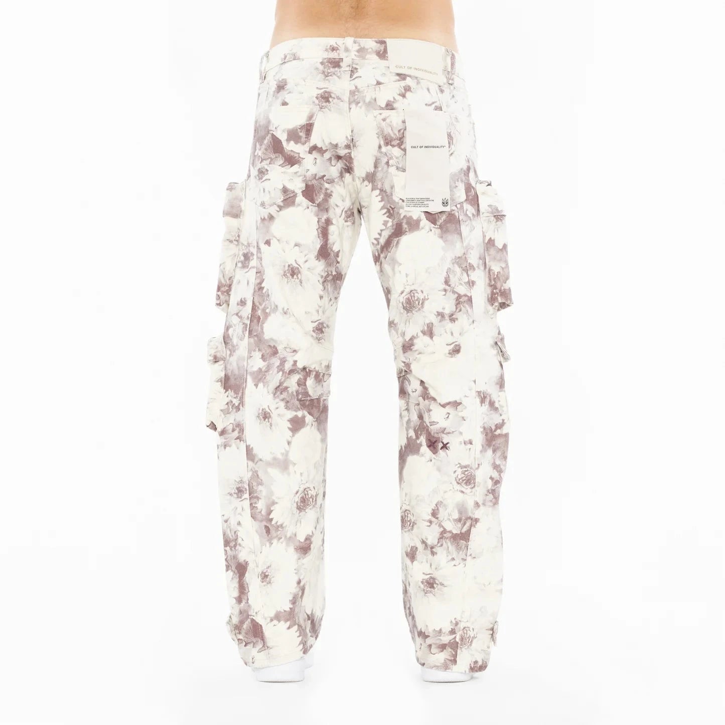 CULT OF INDIVIDUALITY Baggy Cargo 610 Jeans - Floral Print Streetwear Pants for Men & Women | Hip Hop Fashion, Urban Style, Casual Wear