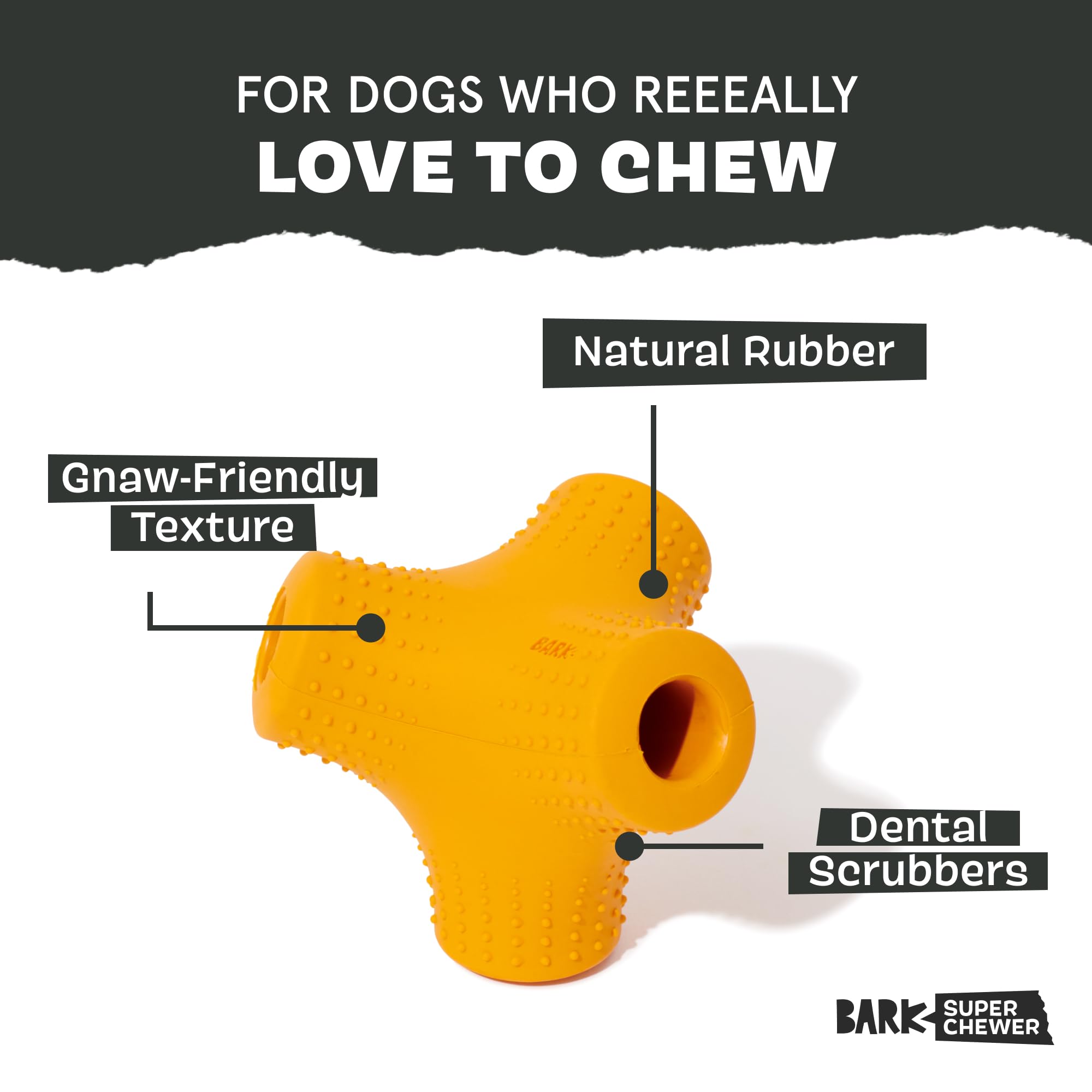 BARK Coral Teef Dog Toy - Durable Chew Toy for Aggressive Chewers | Wacky Bounce Design | Interactive Play & Dental Health | Perfect for Large Dogs & Strong Chewers | Indoor & Outdoor Use