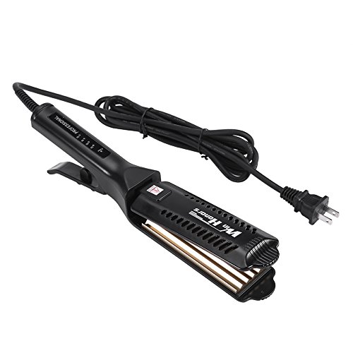 Ceramic Hair Crimper & Waver with Tourmaline - 6 Teeth Corrugated Hair Curler for Wavy & Straight Styles - Perfect for Beach Waves, Party Hairstyles & Everyday Styling