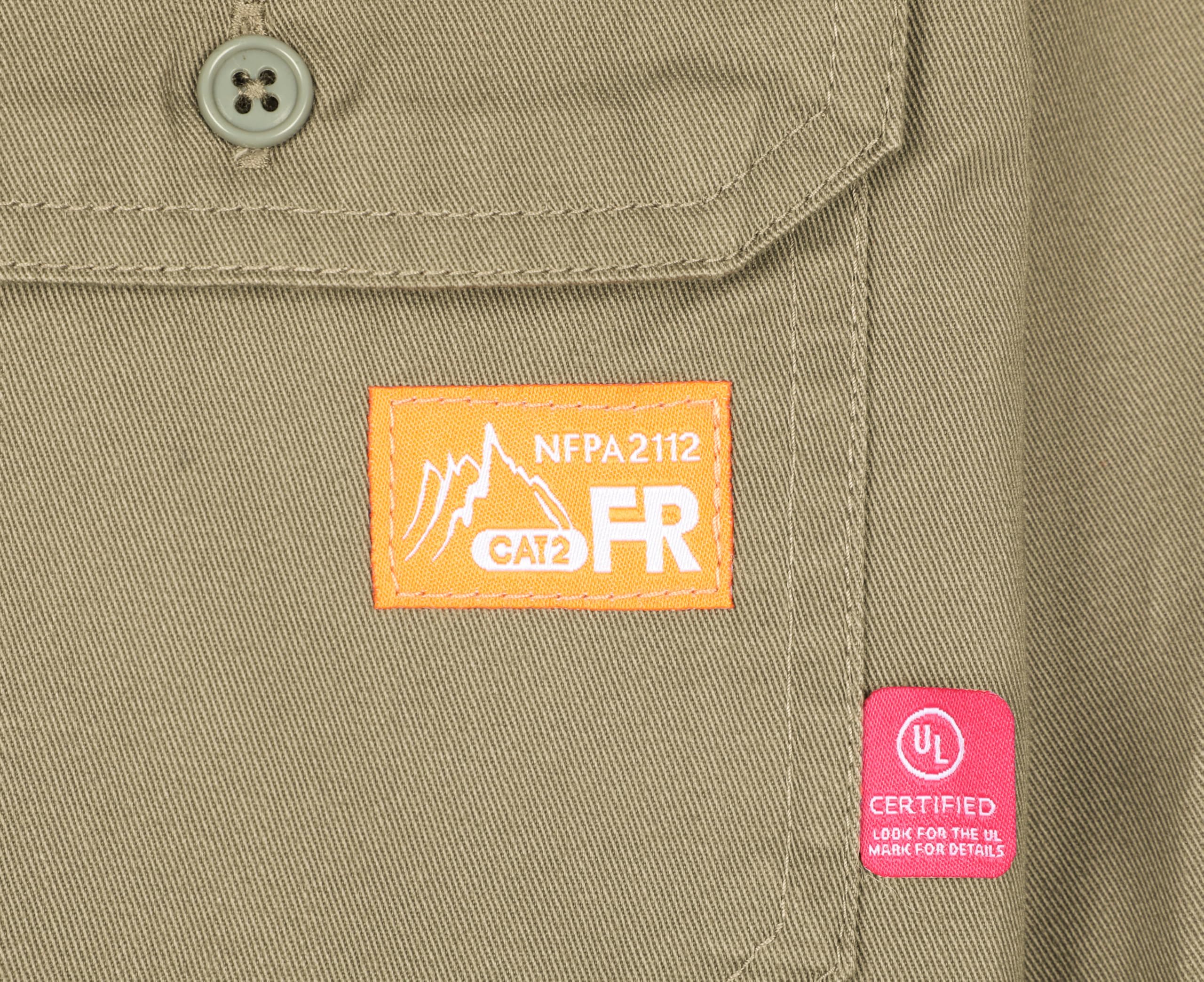 Flame Resistant Work Shirt for Men - 7.5oz Cotton FR Shirt for Welding & Industrial Safety | OSHA Compliant Protective Clothing for Construction, Oil Rig & Fire Hazard Workplaces