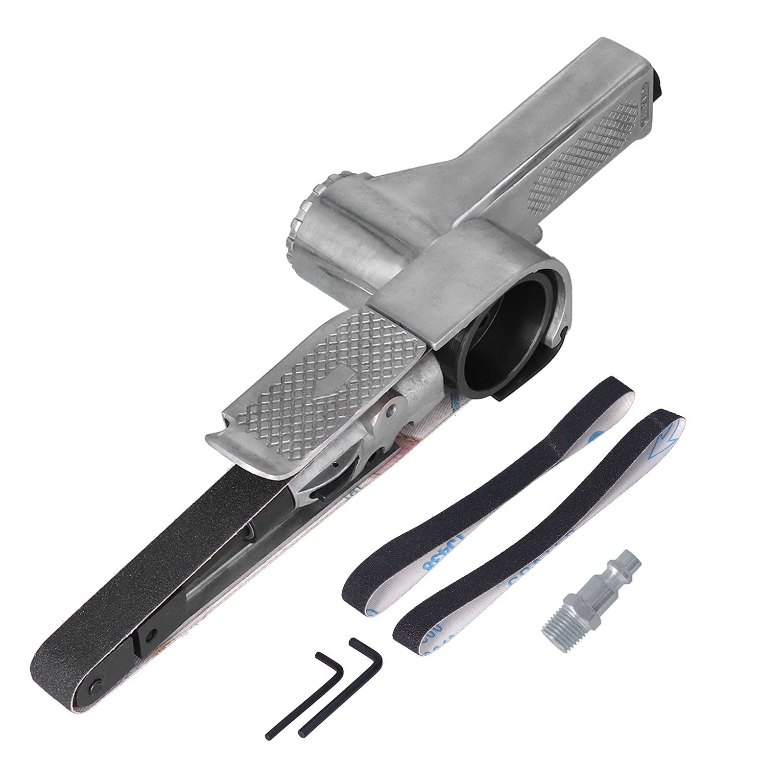 Professional Air Belt Sander 16000RPM - Adjustable Angle Mini Sanding Machine with Sandpaper Belts for Woodworking, DIY & Metal Polishing - Compatible with Air Compressor (Perfect for Home Workshops & Professional Carpentry)
