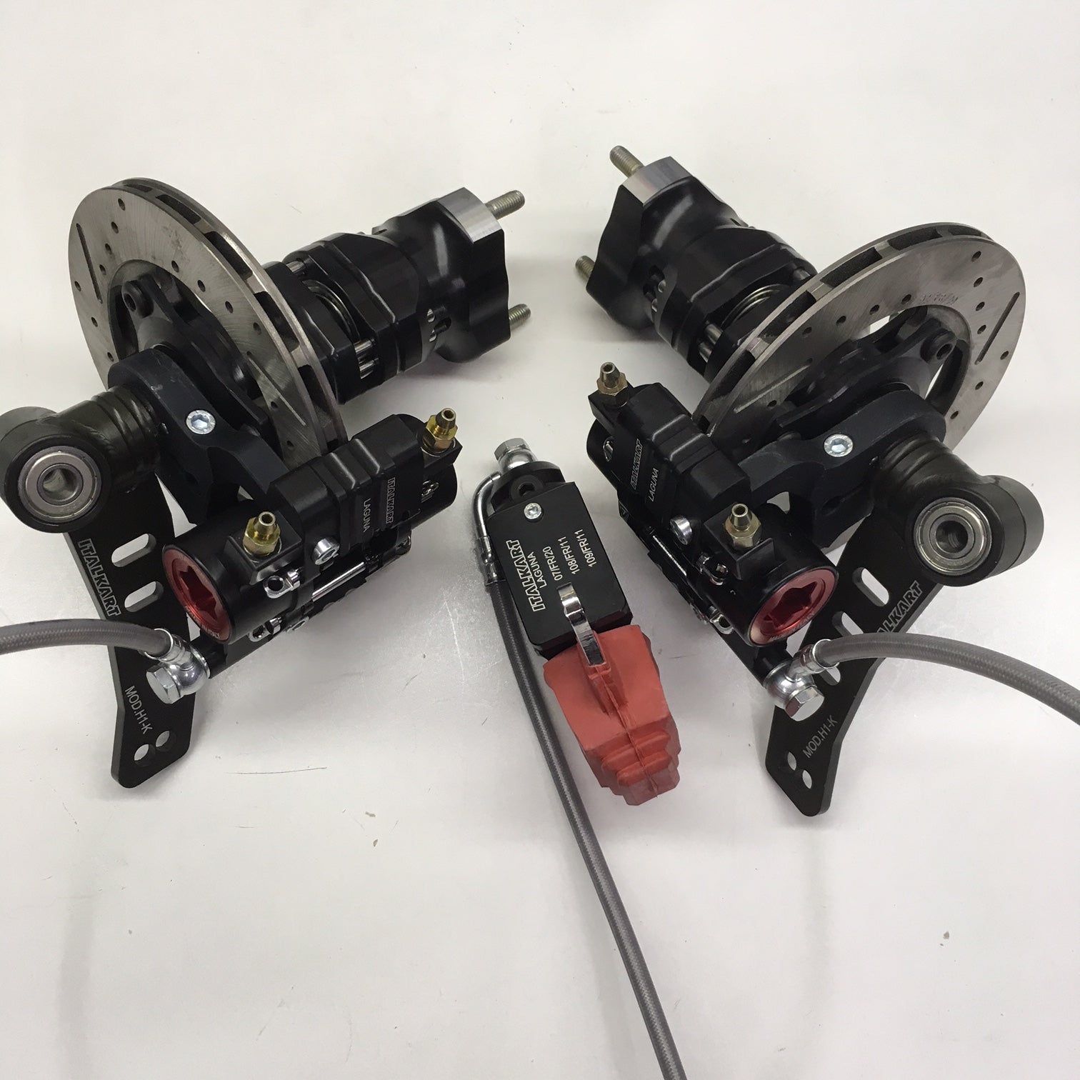 Complete Italkart Front Brake System with Spindles - High-Performance Go Kart Braking Kit for Racing & Off-Road Adventures