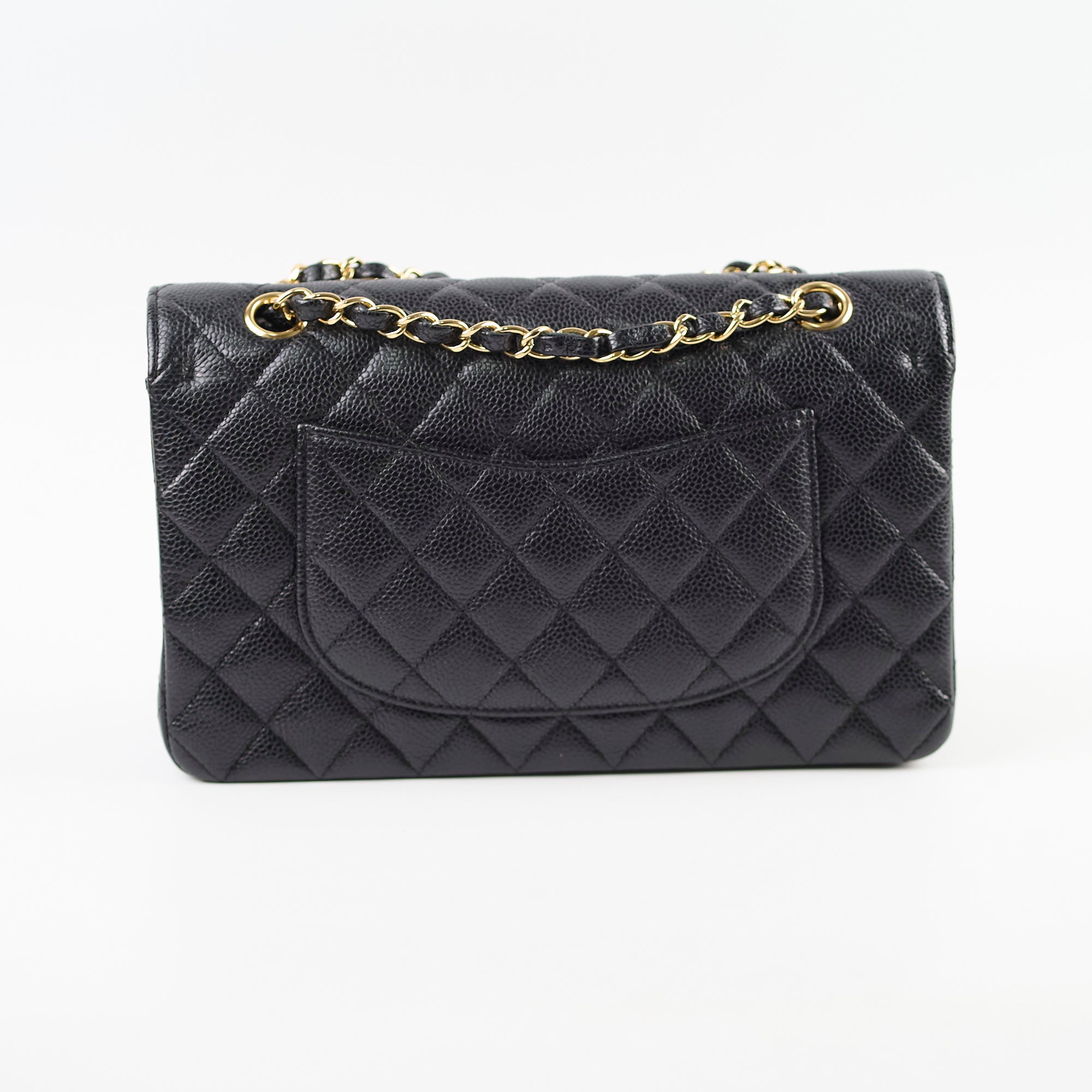 Chanel Medium/Large Caviar Double Classic Flap Black Handbag - Luxury Designer Shoulder Bag for Women | Perfect for Work, Evening Events & Special Occasions