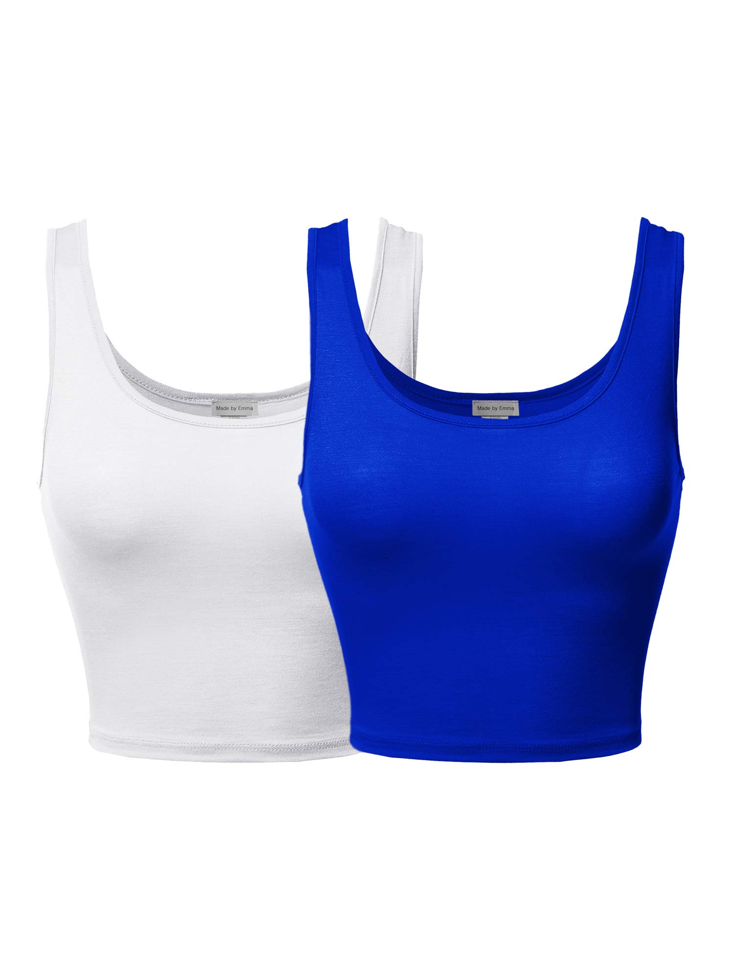 Emma Women's Junior Sleeveless Crop Tank Top - Soft Basic Solid Tee for Casual Wear, Summer Outfits, Layering & Gym