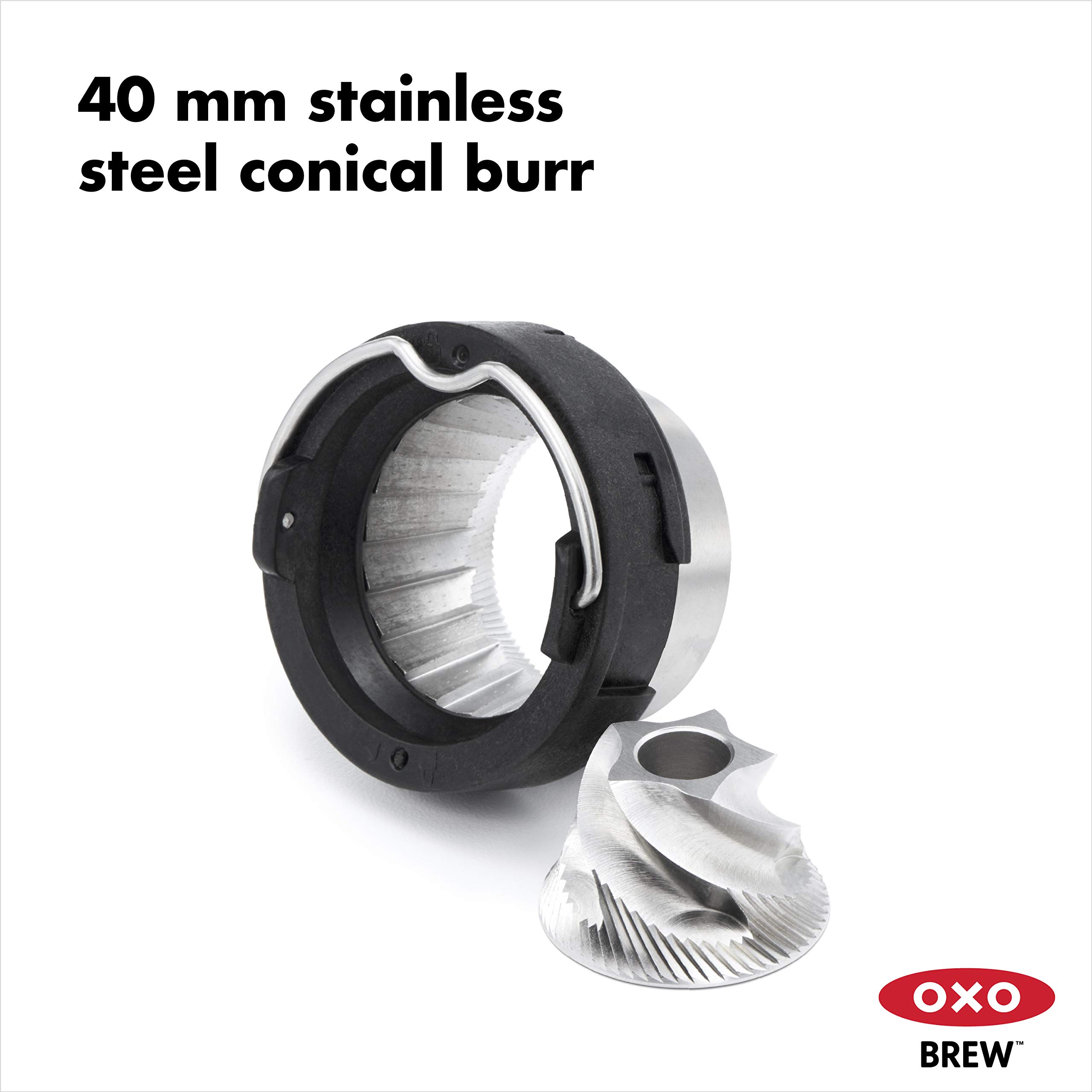 OXO Brew Conical Burr Coffee Grinder with Built-in Scale - Precision Ground Coffee for Espresso, French Press & Cold Brew - Perfect for Home Baristas & Coffee Enthusiasts