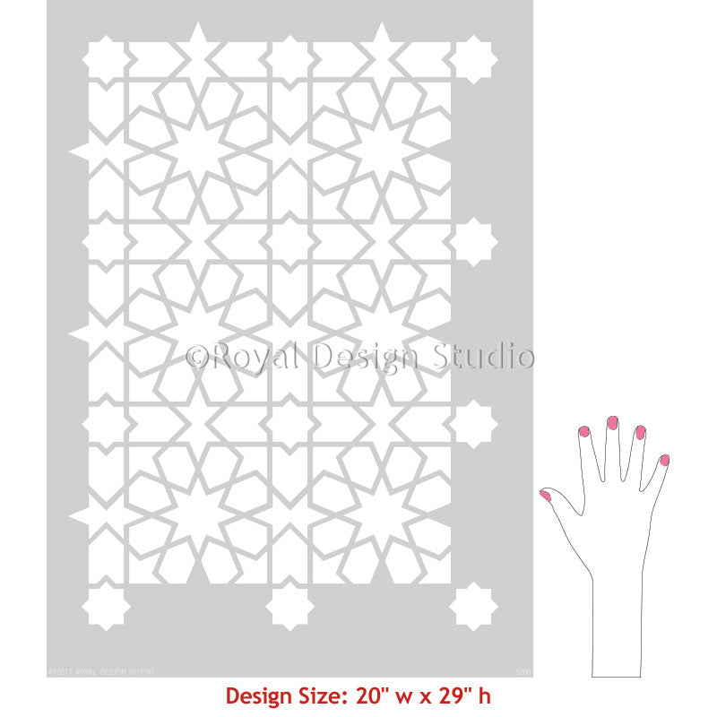 Rabat Allover Wall Stencil - DIY Home Decor Painting Template for Creative Wall Art, Ceiling & Furniture Design - Perfect for Bedroom, Nursery, Living Room & Office Decoration
