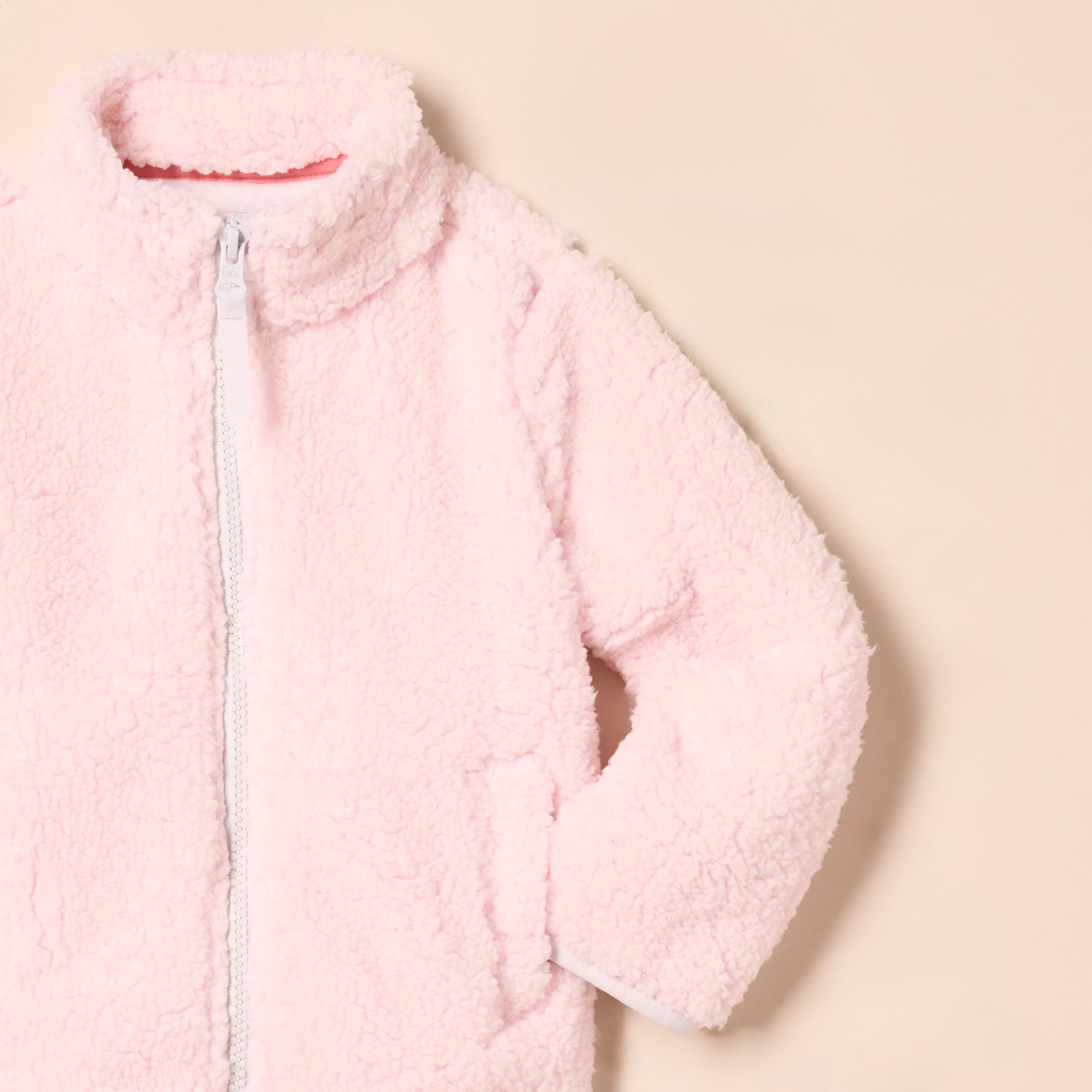 Amazon Essentials Girls & Toddlers' Sherpa Fleece Full-Zip Jacket - Warm Winter Coat for Kids - Perfect for School, Outdoor Play & Cold Weather Activities