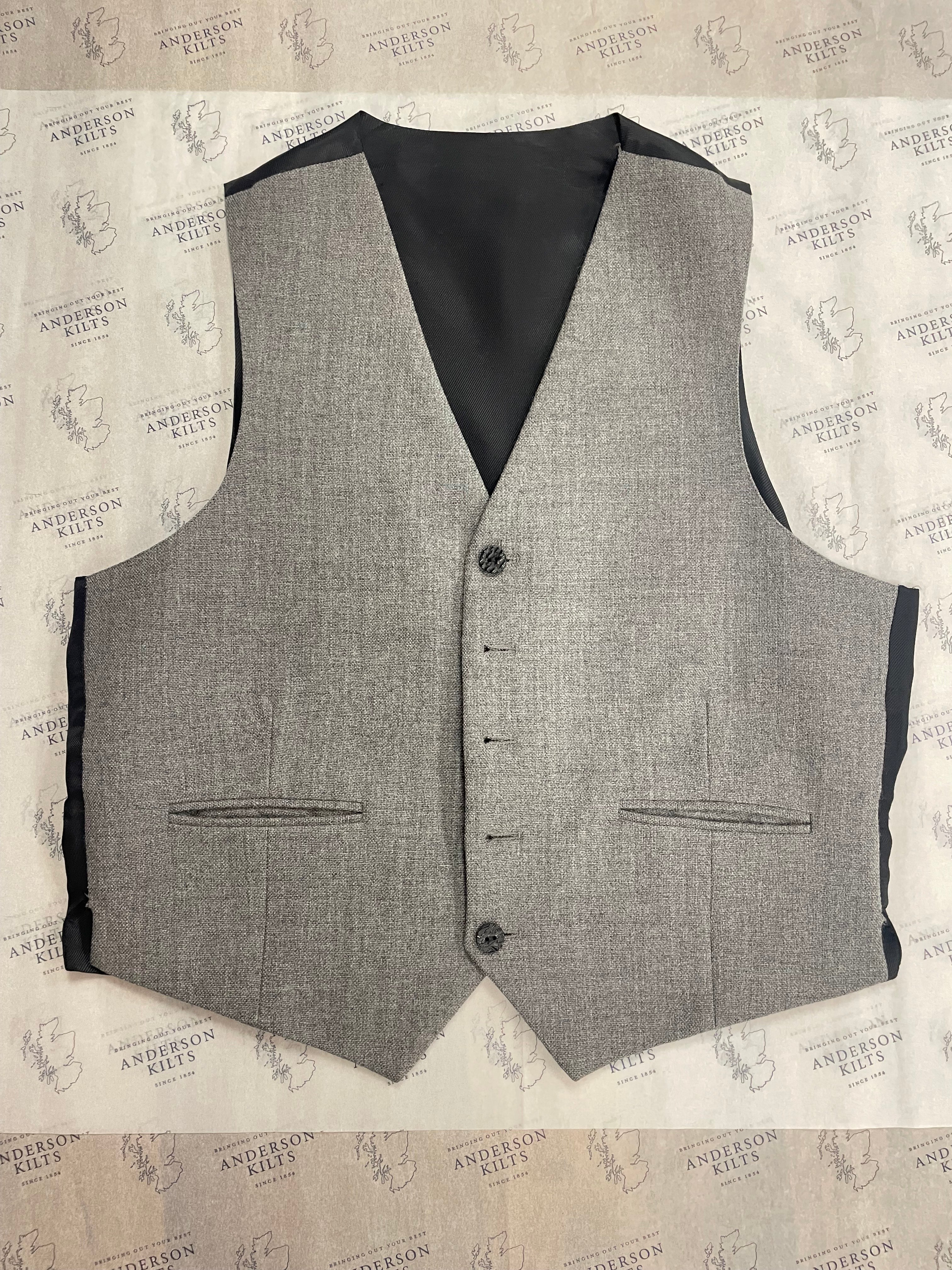 NEW Light Grey Waistcoat 40 Reg | Men's Formal Vest for Business, Wedding & Office | Slim Fit Waistcoat for Suits