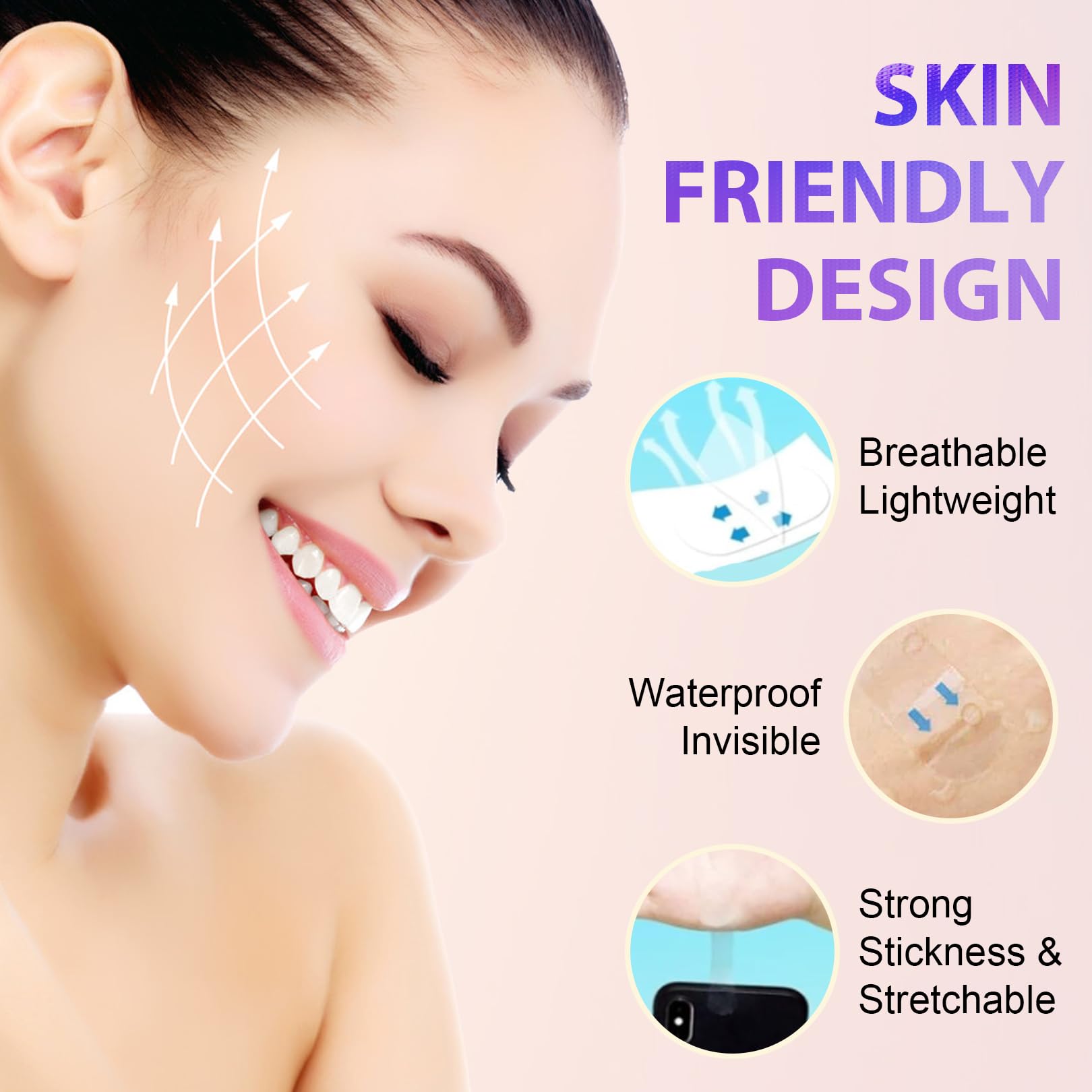 120PCS Face Lift Tape - Invisible Neck & Chin Tape for Wrinkles, Sagging Skin & Double Chin Reduction - Instant Firming & Lifting - Perfect for Overnight Use, Special Events & Daily Beauty Routine