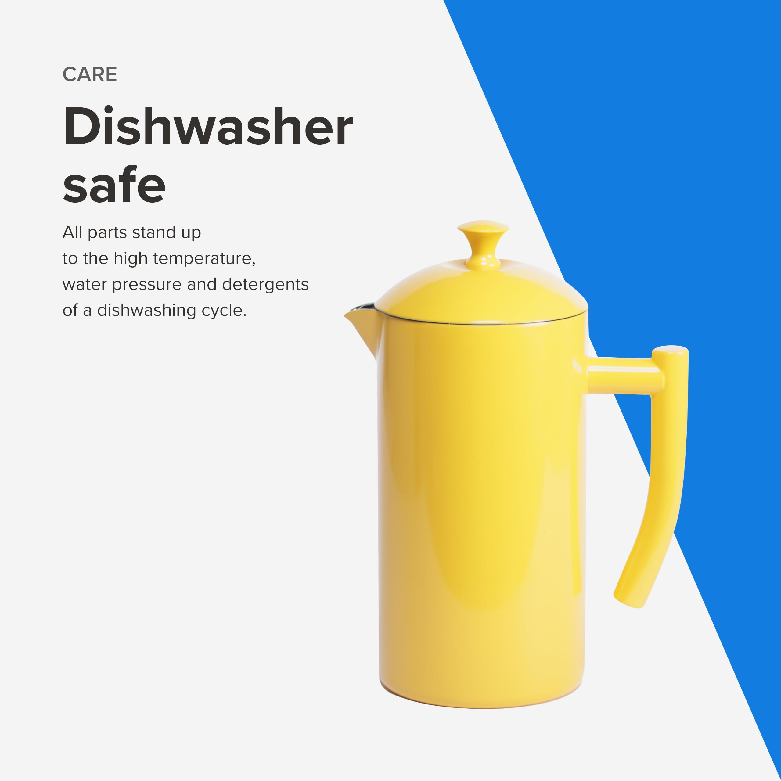 Frieling Double-Walled Stainless Steel French Press Coffee Maker - 34 oz Insulated Coffee Pot for Camping, Travel & Home - Sunshine Yellow - Keeps Coffee Hot for Hours - BPA Free & Durable