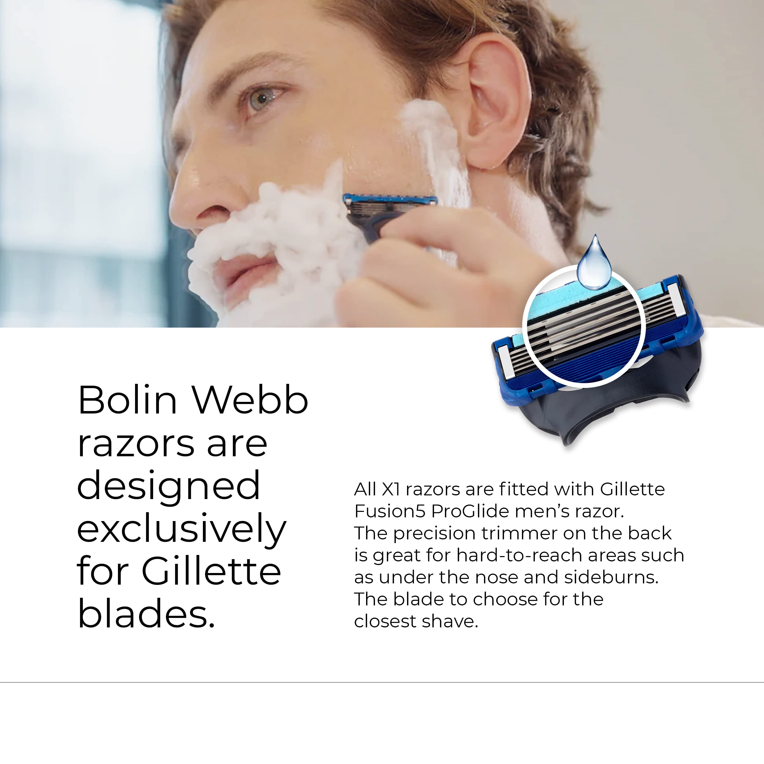 Bolin Webb X1 Razor Handle with Stand & Waterproof Travel Case - Red | Compatible with Gillette Fusion5 Blades | Premium British-Made Men's Shaving Kit | Perfect for Travel & Gift Giving