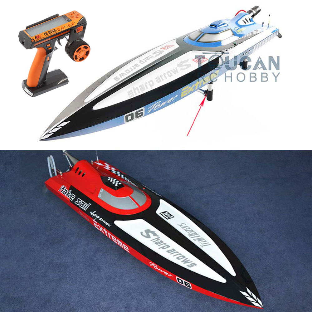 G30C 30CC Gas-Powered RC Racing Boat Kit - Blue & Red Fiberglass Hull, 65KM/H High Speed, DIY ARTR Model with Servo Controller (1210x325x233mm) - Perfect for Competitive Racing, Lake & Ocean Water Sports