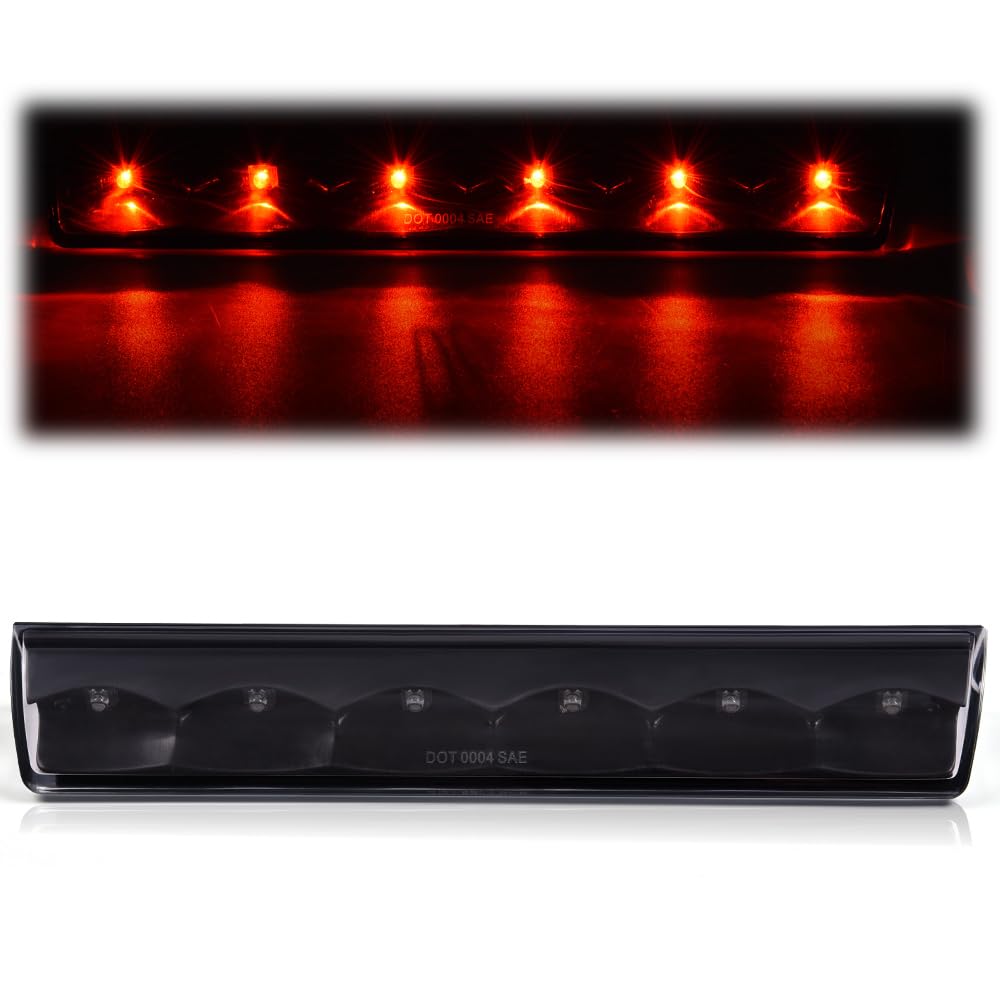 LED Third Brake Light Assembly for Truck Cap & Topper - Compatible with Leer, ARE, Century Models - Clear Lens with Black Base - Perfect for Enhanced Safety & Night Visibility on Pickup Trucks