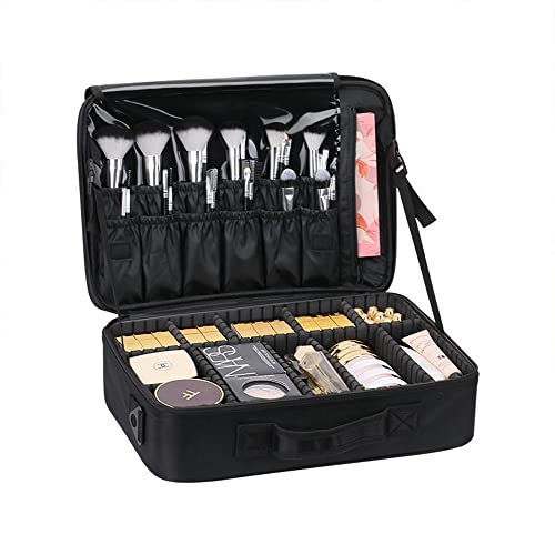 WUWICE Travel Toiletry Bag for Women - 3-Layer Waterproof Makeup Organizer with Grid Pockets | Perfect for Airplane Carry-On, Gym, and Weekend Getaways