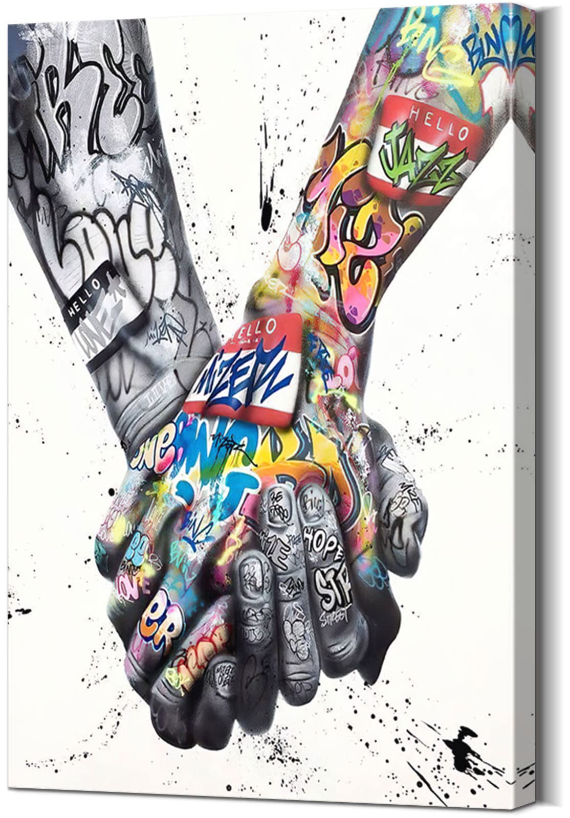 YOUHONG Graffiti Art Canvas Wall Decor - Colorful Modern Posters for Living Room & Bedroom (28x40 Inches) | Unique Home & Office Wall Art for Contemporary Interior Design