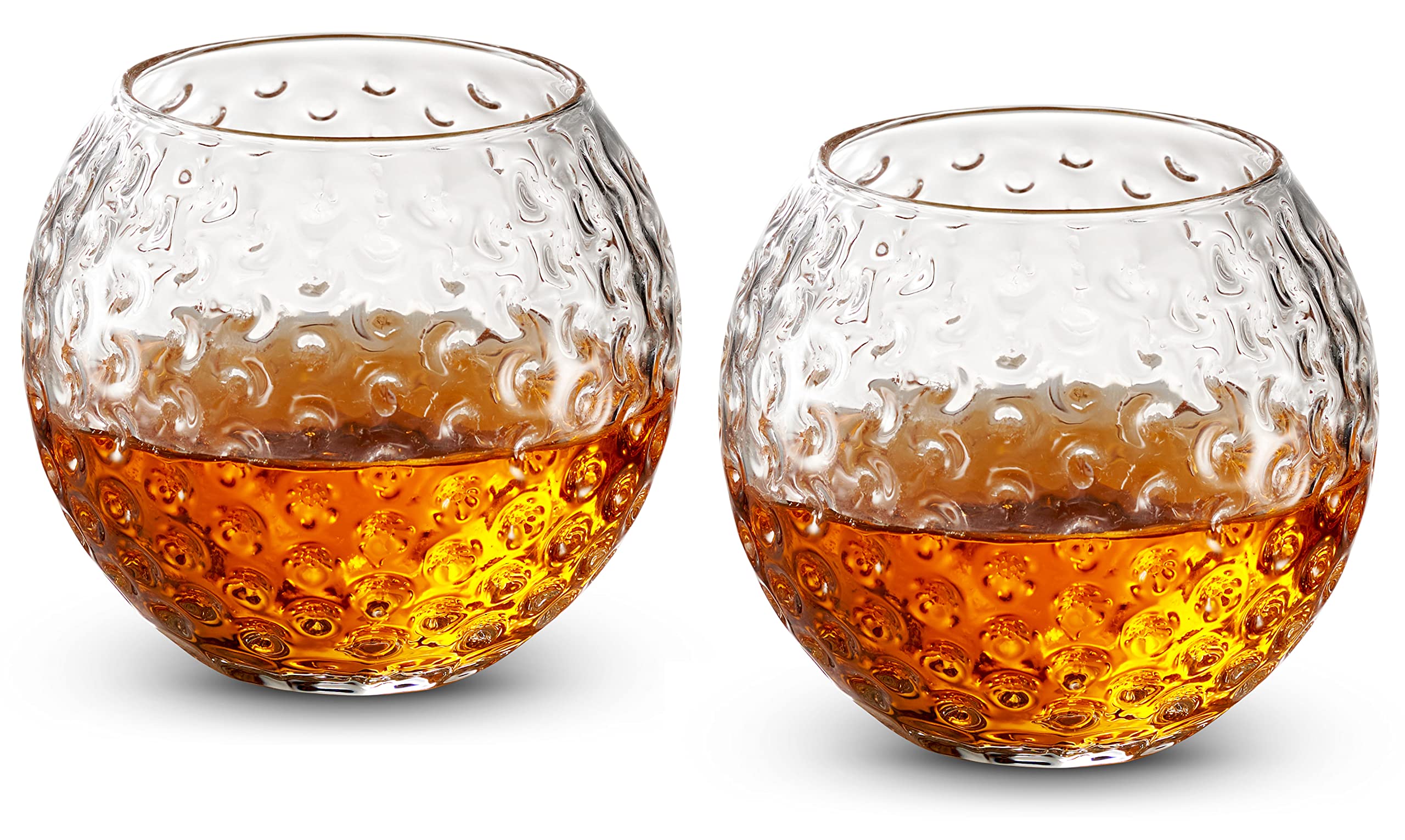 Godinger Whiskey Decanter Set with Golf Club Design & 2 Golf Ball Whiskey Glasses - Premium Liquor Decanter Gift for Men - Perfect for Golf Lovers, Home Bars & Special Occasions