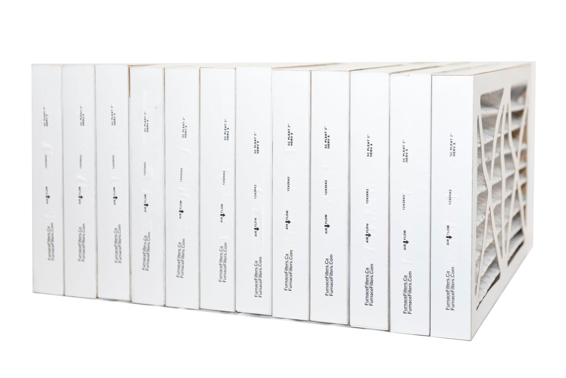 12x20x2 MERV 8 Pleated Air Filters (12-Pack) - High Efficiency Furnace & AC Filters for Home HVAC Systems - Perfect for Dust, Pollen & Allergen Reduction
