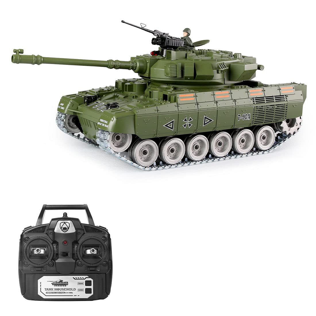 Plaxo 1/18 Scale Russian T-80 RC Battle Tank - 2.4G Remote Control Military Vehicle with Infrared Combat & Sound Effects | Realistic Tank Model for Adults & Collectors | Perfect for War Games, Military Simulations & Display Collections
