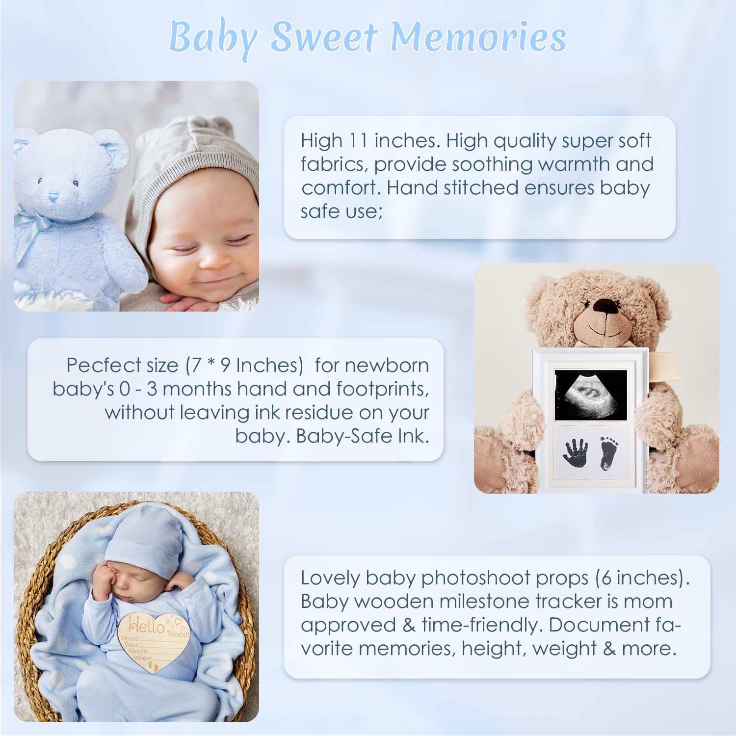 iAOVUEBY Premium Baby Shower Gift Set - Newborn Essentials & Keepsake Box - Perfect for Baby Showers, Christenings & 1st Birthday Gifts
