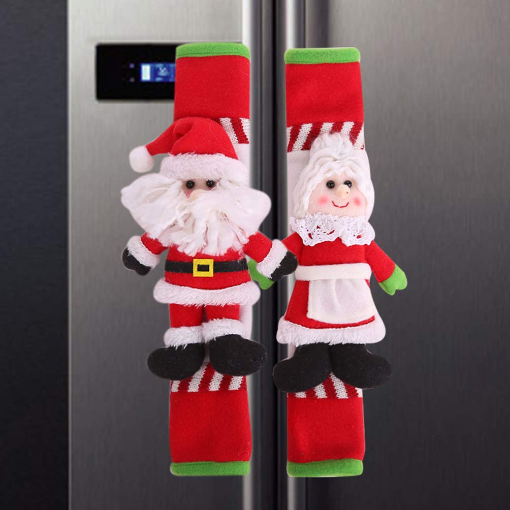 Vosarea 1 Pair Kitchen Appliance Covers - Oven Handle Cover, Dishwasher Handle Cover, Fridge Handle Decoration for Christmas & Home Decor | Heat-Resistant Oven Mitt for Microwave & Electrical Appliances | Perfect for Holiday Decorating, Kitchen Safety & Appliance Protection