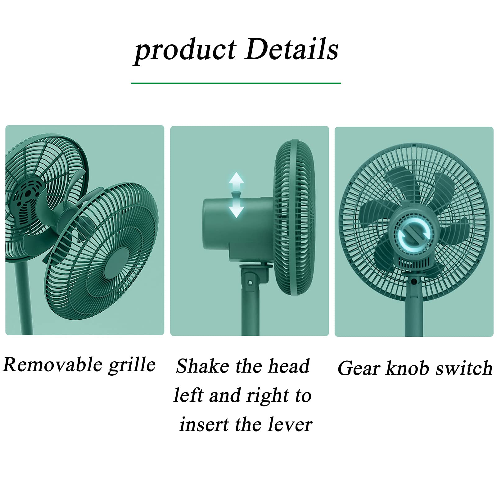 Quiet Oscillating Pedestal Fan with Adjustable Height & Wide-Angle Swing - Energy Efficient Low Noise Standing Cooling Fan for Home, Office, and Bedroom Air Circulation