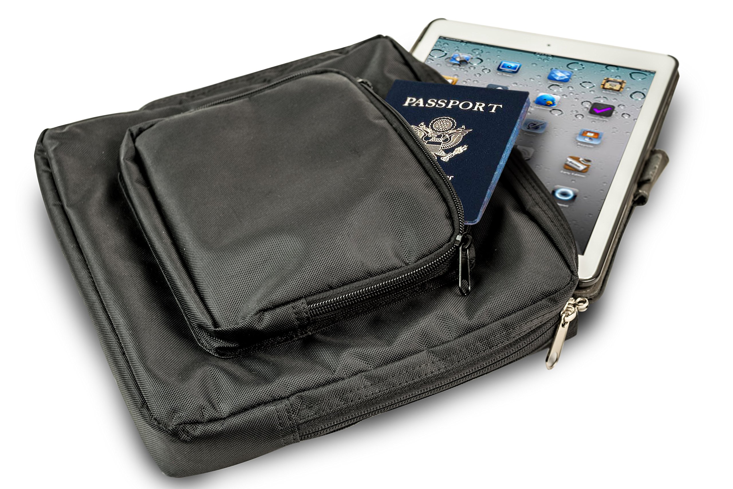 AutoExec AUE14009 Black File Tote Organizer with Insulated Cooler Bag & Tablet Case - Perfect for Office, Travel, and Business Professionals