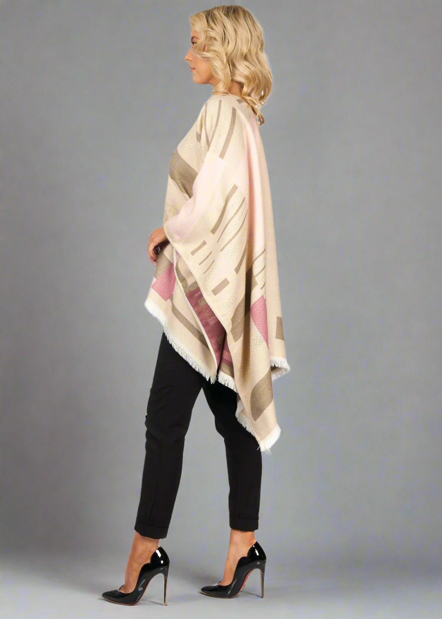 Jimmy Hourihan Fringed Shawl with Piano Keyboard Design - Elegant Music-Inspired Wrap for Concerts, Parties & Special Occasions