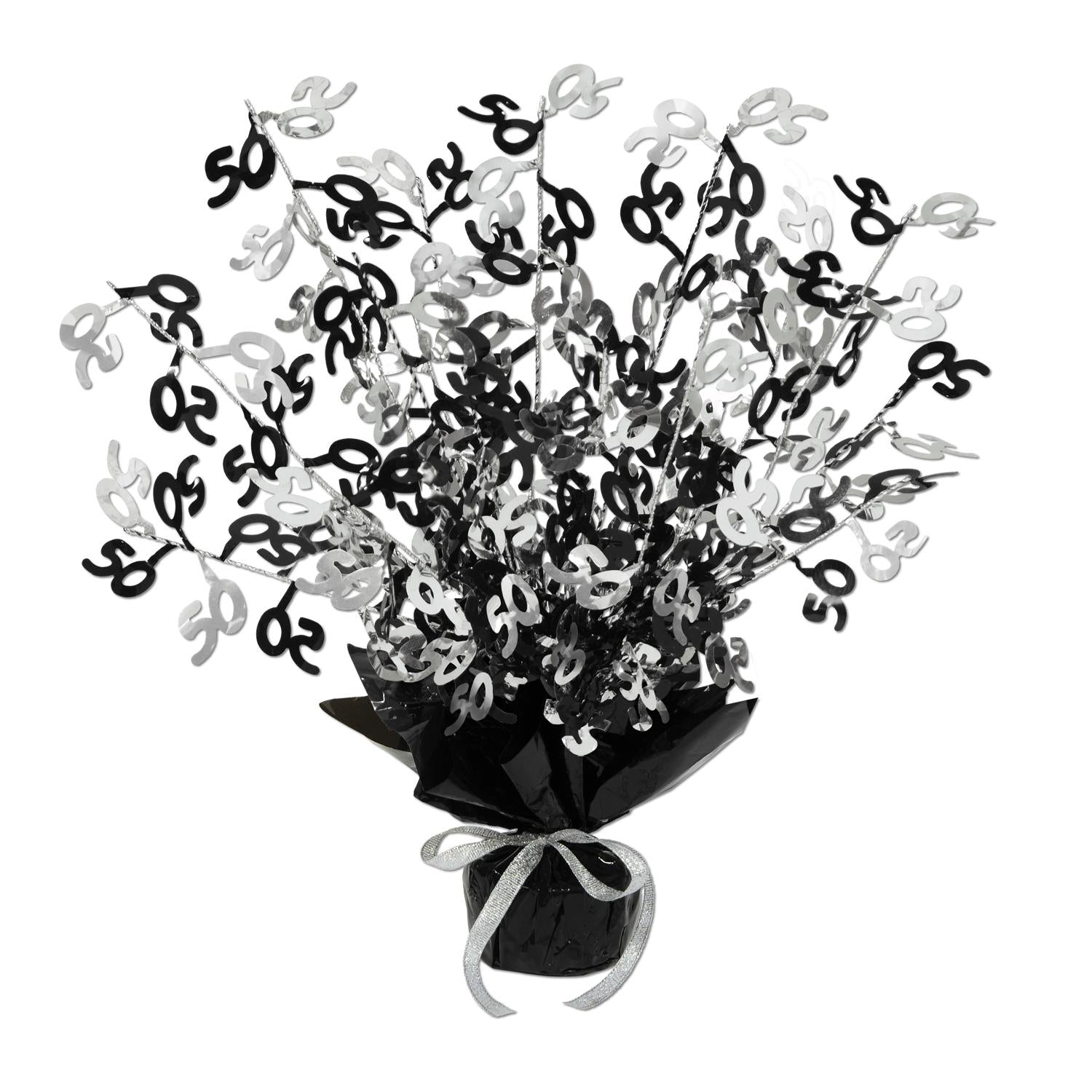 12 Pack Beistle 50th Birthday Party Centerpieces - Black Gold Decorations for Anniversary Celebration, Table Centerpiece Decor for Golden Jubilee Party Supplies