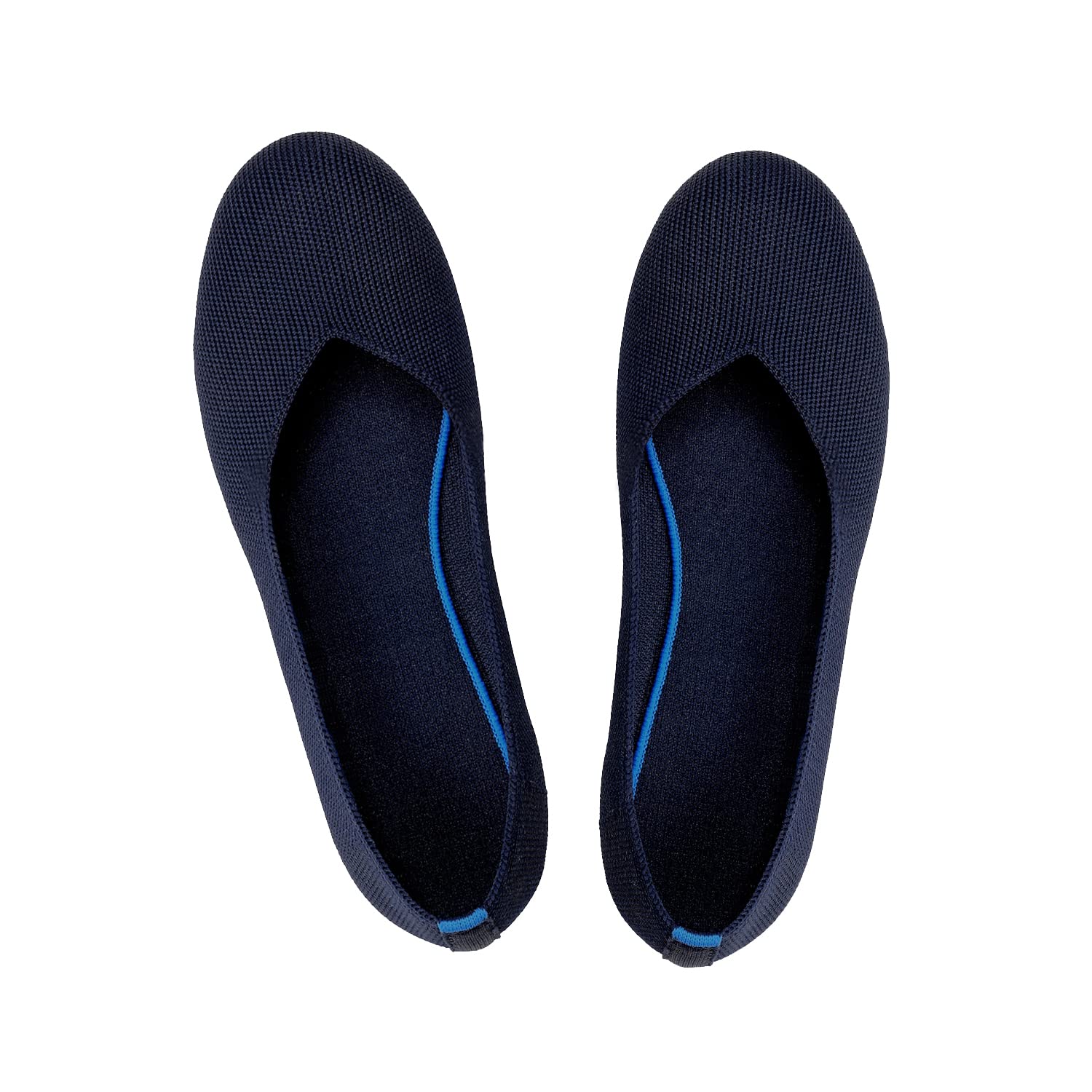Women's Ballet Flats - Comfortable Knit Round Toe Mesh Slip-On Shoes for Casual & Dressy Occasions - Perfect for Work, Travel, and Everyday Wear