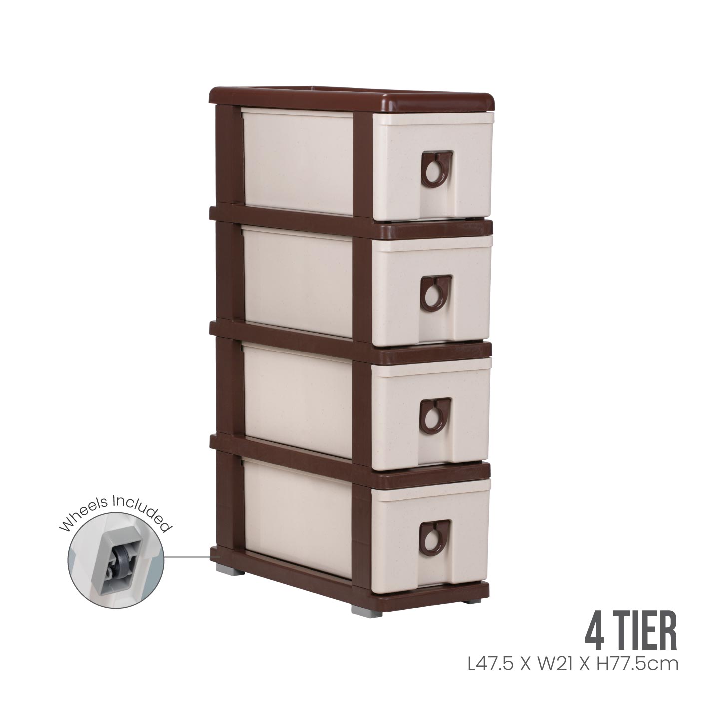 4-Tier Slim Kitchen Drawer Organizer - Space Saving Storage for Utensils, Spices & Small Items - Perfect for Pantry, Cabinet or Countertop Organization