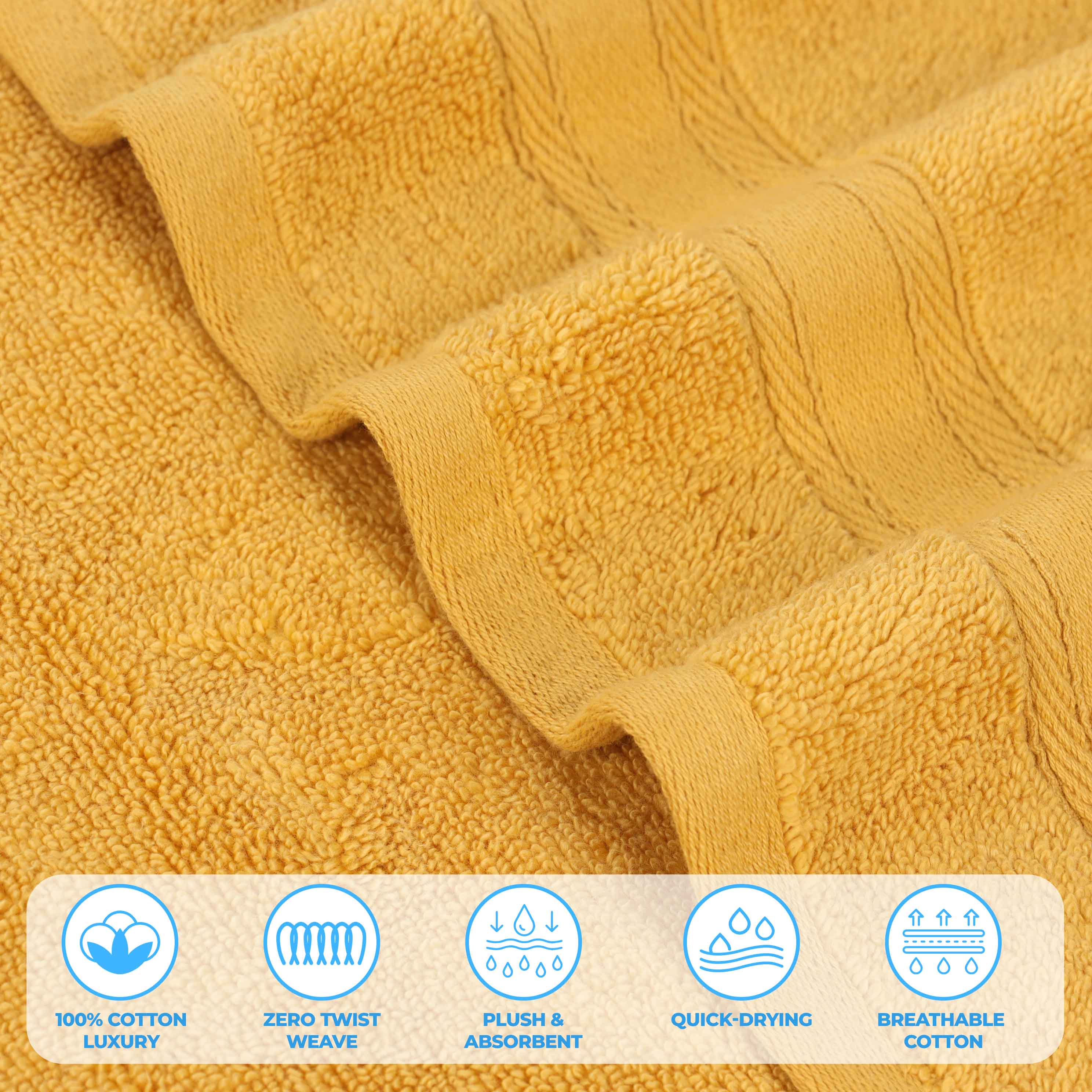 Belmont Zero Twist Cotton Medium Weight Absorbent 3-Piece Bath Towel Set | Soft & Quick-Drying | Perfect for Bathroom, Spa & Gym Use