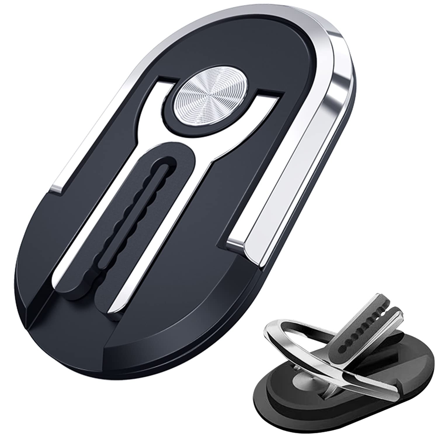 WAMOY 3-in-1 Phone Grip Holder with Ring Stand & Car Vent Mount - Secure Anti-Slip Phone Accessory for iPhone Samsung Galaxy (Black) | Perfect for Driving, Watching Videos & One-Handed Use