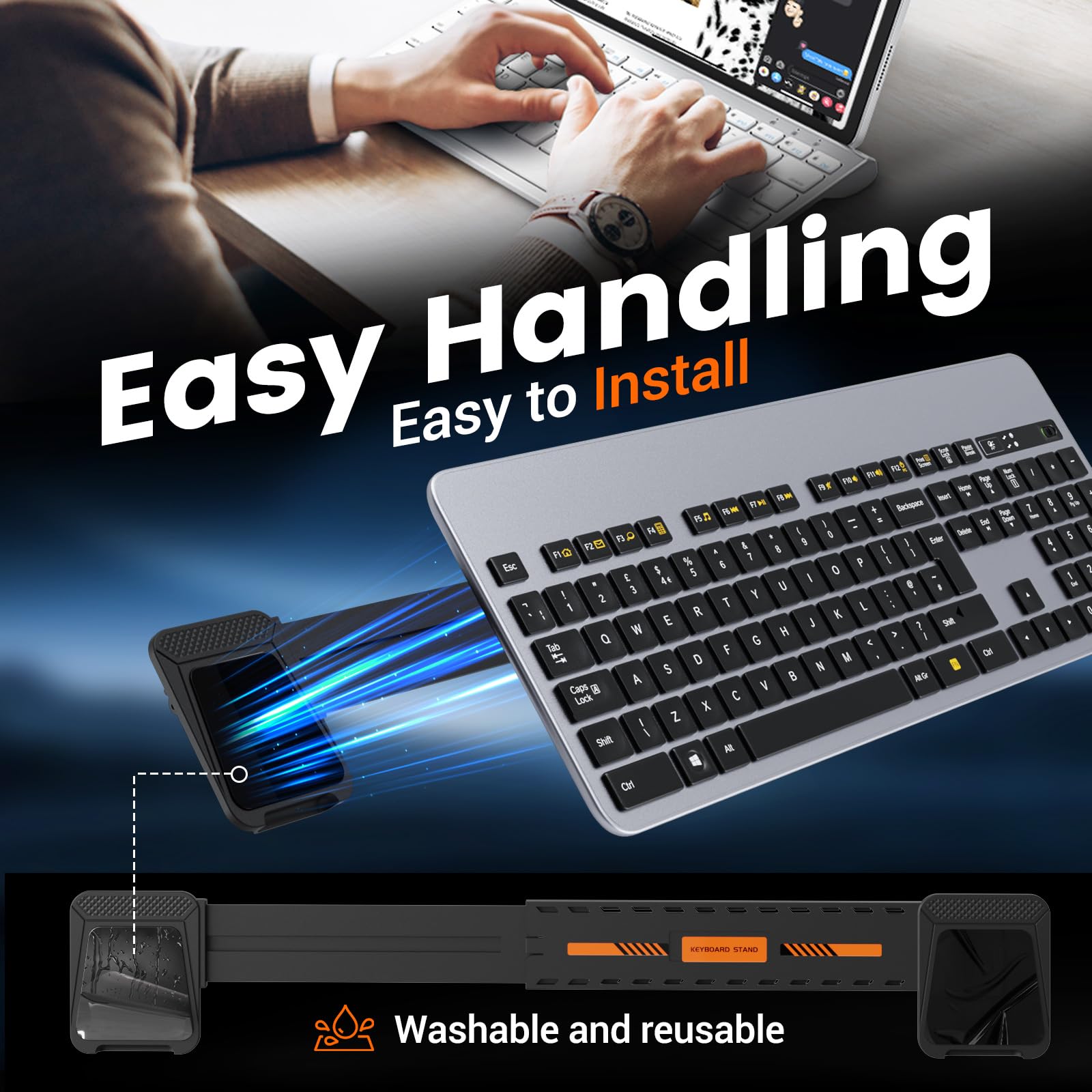 HONKID Adjustable Keyboard Stand for Apple Magic Keyboard & Flat-Back Keyboards - Ergonomic Riser for Desktop Computers - Perfect for Office, Gaming & Home Workspace Setup