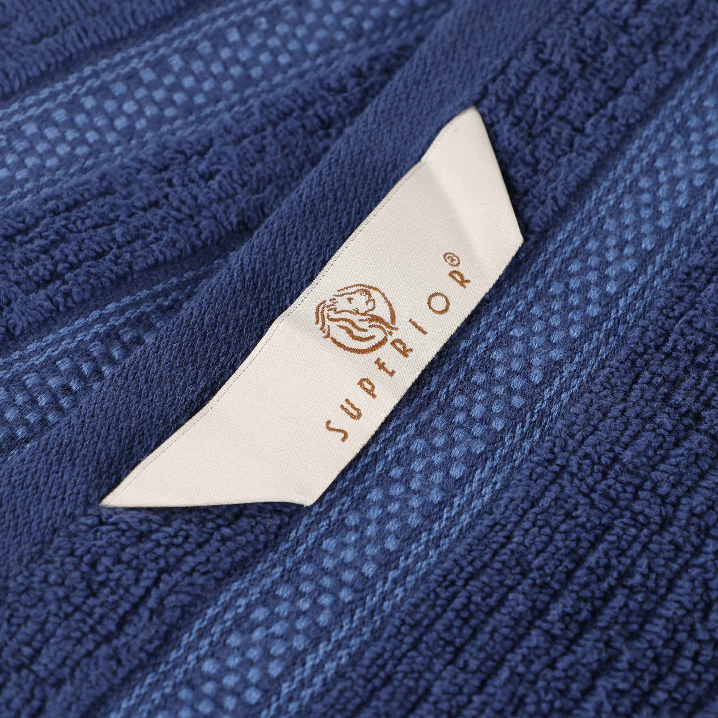 12-Pack Zero Twist Cotton Ribbed Geometric Border Plush Face Towels | Ultra Soft Bath & Hand Towels for Spa, Gym, Travel & Home Use