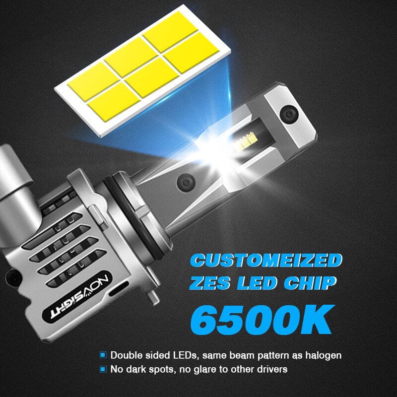 2019-2020 Hyundai Santa Fe LED Headlight Bulbs 9005 - Super Bright 6000K White Light - Direct Replacement Car Lamp Kit (4 Bulbs) - Perfect for Night Driving & Foggy Conditions